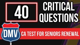 California DMV Practice Test 2024 For Seniors Renewal 40 Critical Questions [upl. by Lachance]