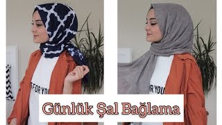 ŞAL BAĞLAMAİğnesiz Kolay Şal BağlamaHijab Tutorial [upl. by Wiebmer]