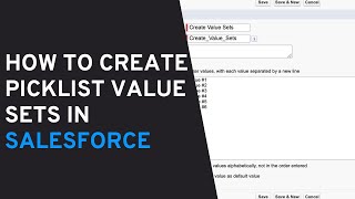 How to Create a Global Picklist Value Set in Salesforce [upl. by Basia]