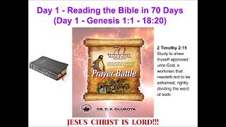 Day 1 Reading the Bible in 70 Days 70 Seventy Days Prayer and Fasting Programme 2023 Edition [upl. by Anerul]