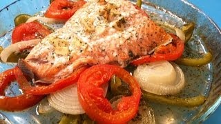 Salmón al horno Receta de pescado al horno [upl. by Adnohsirk]