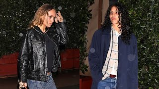 Lily Rose Depp and her girlfriend 070 Shake enjoyed a dinner date at Giorgio Baldi [upl. by Cran]