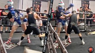 CANELO SPARRING OSCAR VALDEZ MAKES VALDEZ SWING AT AIR DISPLAYING MAYWEATHER LIKE DEFENSIVE SKILLS [upl. by Dorin43]