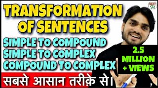 Transformation  Transformation of Sentences  RulesBodyConceptIn Hindi  SimpleCompoundComplex [upl. by Asenev]