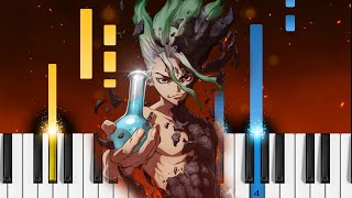 Dr Stone OP2  Sangenshoku  EASY Piano Tutorial [upl. by Anahpets]