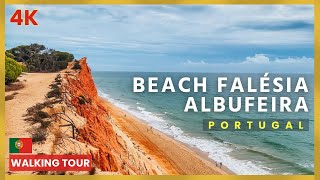 Beach Falésia Albufeira  Portugal 4K  Walking Tour  Summer Algarve 2023 [upl. by Ahsienak369]