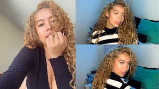 Watch me bleach my curly hair  from brassy to blondie 😛 [upl. by Yendyc546]