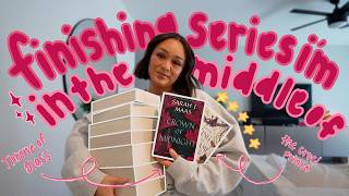 finishing series Im in the middle of pt1  cozy reading vlog  book shopping amp haul [upl. by Tocs]