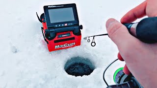 Ice Fishing AGGRESSIVE Perch Using UNDERWATER CAMERA [upl. by Eelinnej896]