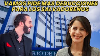 Vamos propone más deducciones por salud y educación en impuestos elsalvador nayibbukele [upl. by Eniladam]