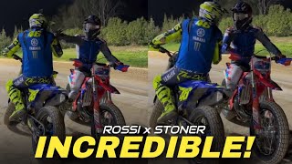 WOW Valentino Rossi and Casey Stoner Met at The Flat Track Motor Ranch Tavullia rossi stoner [upl. by Gaudet]