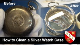 How To Clean Silver at Home  Mechanical Pocket Watch Case [upl. by Balkin]