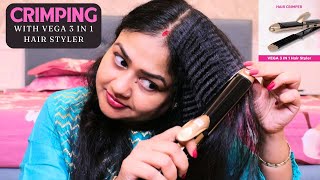 How to do HAIR CRIMPING AT HOME with VEGA 3in 1 Hair Styler [upl. by Aveer]