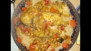 Couscous marocain au poulet  ingrédient en barre dinfo  étapes en comm [upl. by Eelsnia202]