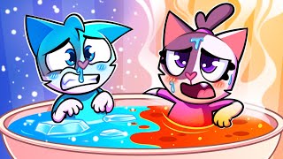 Hot VS Cold Challenge 🔥❄  Learning Opposites  Best Cartoon For Kids by Cleo amp Theo 😻 [upl. by Aniras446]