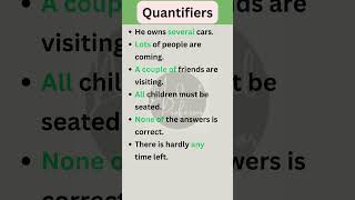 Quantifier Determiners  Basic English Grammar shorts [upl. by Atilrep]