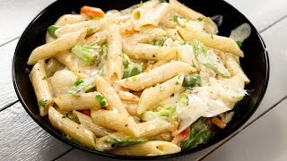 white sauce pasta की सबसे अनोखी रेसिपी  पास्ता वाइट सॉस में recipe  cookingshooking [upl. by Ahseinek]