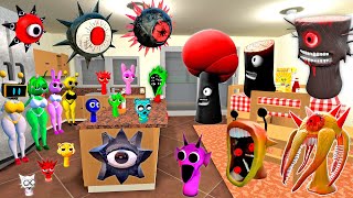 💥 BIG KITCHEN NEW MR SUN amp MR TREE PHASES INCREDIBOX SPRUNKI FAMILY SPARTAN KICKING in Garrys mod [upl. by Egroeg]