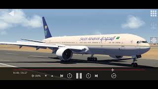 Aerofly global smooth landing  Saudi Airline  Boeing b777300 [upl. by Arimihc]