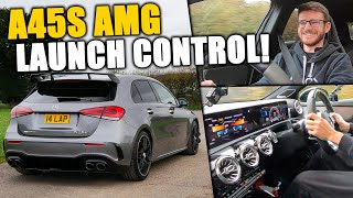 LAUNCH CONTROL in my A45S AMG is NUTS [upl. by Ahsikcin]