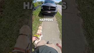 Trucks parked on the Sidewalk guidedog dogs dog labrador disability insta360 legallyblind [upl. by Paulita390]