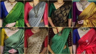 Saree Blouse Color Combination Ideas  Saree And Blouse Different Colour Combination saree blouse [upl. by Tanhya]