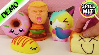 ULTIMATIVE ANTI STRESS MITTEL SQUISHY  SQUEEZE TOYS Donald Trump DonutSchleim fressender Kuchen [upl. by Kcirdet195]