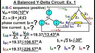 Electrical Engineering Ch 13 3 Phase Circuit 22 of 53 Balanced YDelta Circuit Ex 1 [upl. by Secnarfyram699]