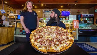 WIN 100 CASH IF YOU CAN FINISH THIS PIZZA CHALLENGE IN MAINE  BeardMeatsFood [upl. by Sokil185]