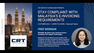 Malaysia EInvoicing Compliance Webinar  ACT Malaysia EInvoicing Addon for Dynamics NAV amp BC [upl. by Aryek]