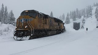 Trains Through the Snow UP Trains Climb Donner Pass [upl. by Anerda]