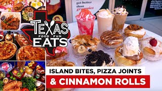 Texas Eats Island Bites Pizza Joints amp Cinnamon Rolls [upl. by Virnelli]