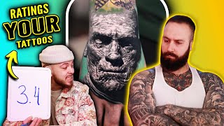 Rating My Subscribers Tattoos From Ink Masterpieces to Ink Disasters 🖋️ [upl. by Anaitat]