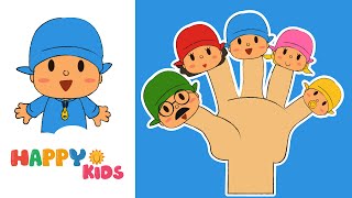 Pocoyo Finger Family Song Nursery Rhyme From HappyKids [upl. by Nymassej]