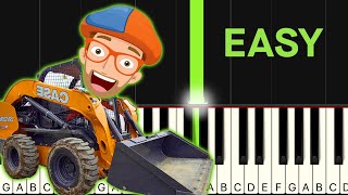 Skid Steer Song by Blippi EASY Piano Tutorial [upl. by Lienhard205]