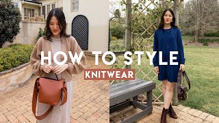 How To Style Different Knitwear  Fall Autumn Outfit Ideas Styling Knitwear [upl. by Ennywg]