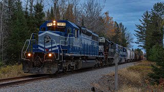 Rare Sunday Northbound Heading Up to Alpena With an SD402 Leader [upl. by Nowd]