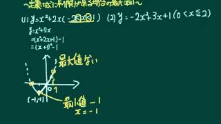 二次関数の最大と最小（定義域がある場合） [upl. by Felipa]