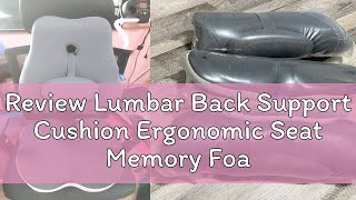 Review Lumbar Back Support Cushion Ergonomic Seat Memory Foam Pillow [upl. by Meekahs884]