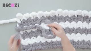 HAND KNIT A CHUNKY BLANKETJUMBO CHENILLE [upl. by Leinoto893]