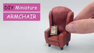 DIY Miniature Armchair from Cotton Wool  Dollhouse Miniature  Subtitles [upl. by Nomi]