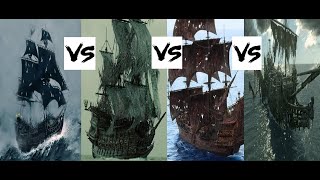 Black Pearl VS Flying Dutchman VS Queen Annes Revenge VS Silent MaryPOTCBattle of the ships [upl. by Bucella]