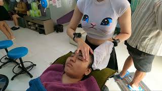 ASMR Lady Alice Style Barber Massage Foot Face Massage [upl. by Karlis]