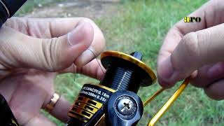 Cara Memasang Tali Pancing ke Reel Spinning  How to spool a spinning reel [upl. by Accisej]