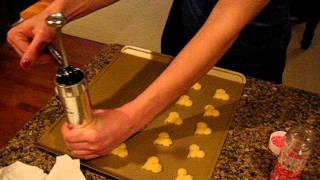 Pressed cookies using the Marcato cookie  biscuit press and recipe [upl. by Vere]