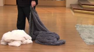 Dennis Basso Platinum Oversized Faux Fur Throw with Trim with Stacey Stauffer [upl. by Sillaw]