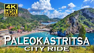 Paleokastritsa Corfu Greece 4K 60fps HDR Dolby Atmos 💖 The best places 👀 Motorbike trip  city ride [upl. by Moorefield]