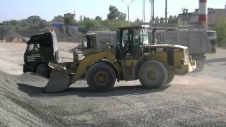 Cat 962G II loading Volvo FMX 6x4 quotThe Squallquot with tipper semitrailer [upl. by Anoik]