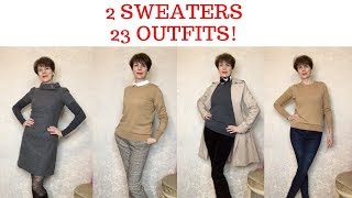 2 SWEATERS 23 OUTFITS [upl. by Gnat]