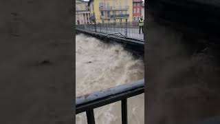 Serio river flooding in Seriate italy [upl. by Brandy]